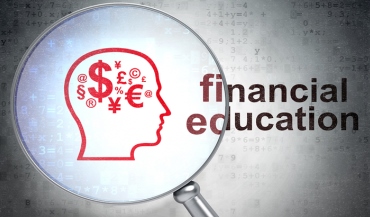 Education Concept: Finance Symbol And Financial Education With O
