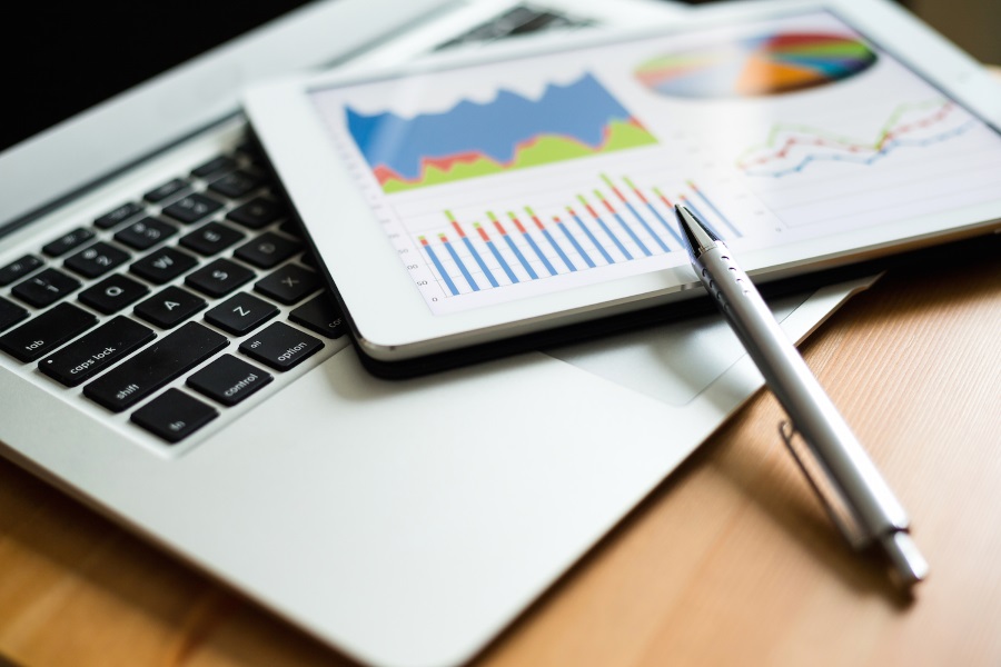 Business Analytic With Tablet Pc And Laptop Computer